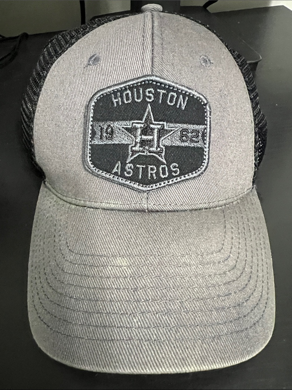 Genuine Merchandise Gray and Black Houston Astros Patch Trucker Hat